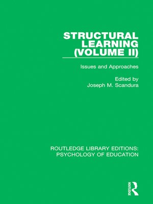 cover image of Structural Learning (Volume 2)